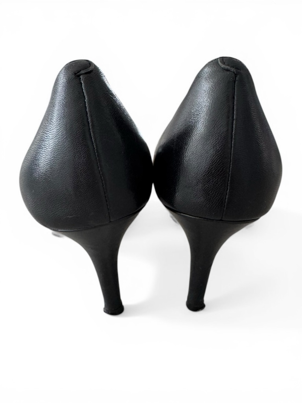 Cole Haan Black Snakeskin Embossed Leather Pointed Toe Stiletto Pumps Women 7 - Picture 4 of 6